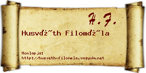 Husvéth Filoméla névjegykártya